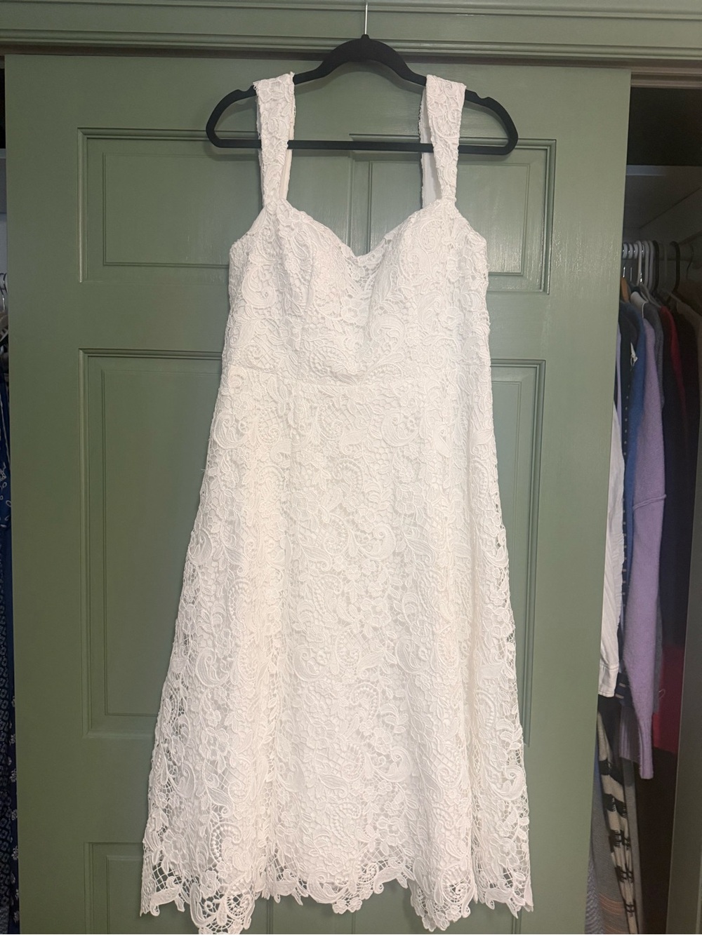 Azazie Ivory Lace Midi Dress